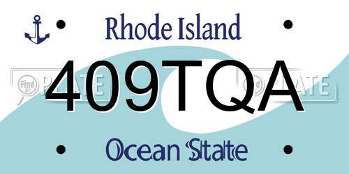 409TQA Rhode Island License Plate