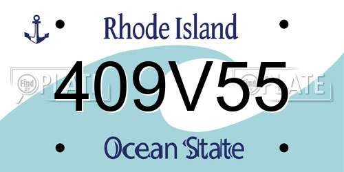 409V55 Rhode Island License Plate