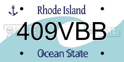 409VBB Rhode Island License Plate
