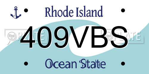 409VBS Rhode Island License Plate