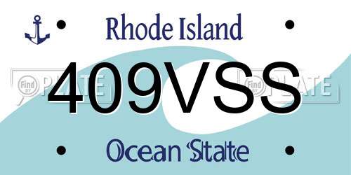 409VSS Rhode Island License Plate