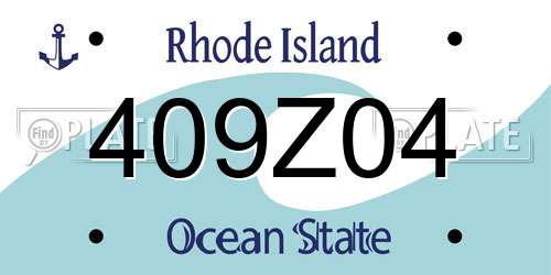 409Z04 Rhode Island License Plate
