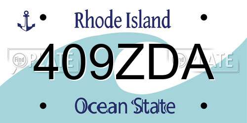 409ZDA Rhode Island License Plate