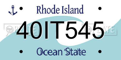 40IT545 Rhode Island License Plate