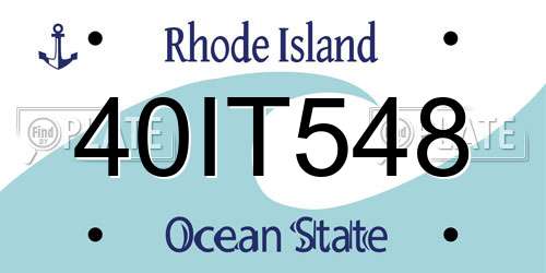 40IT548 Rhode Island License Plate