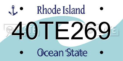 40TE269 Rhode Island License Plate