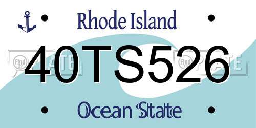 40TS526 Rhode Island License Plate