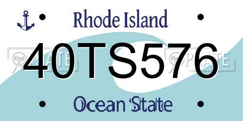 40TS576 Rhode Island License Plate