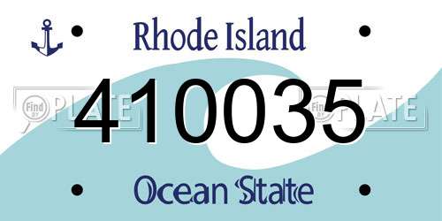410035 Rhode Island License Plate