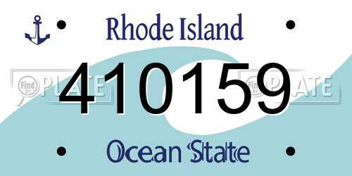 410159 Rhode Island License Plate