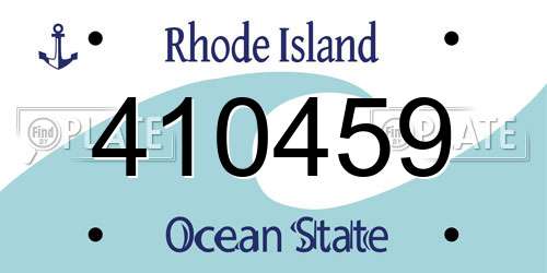 410459 Rhode Island License Plate