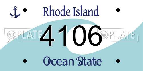 4106 Rhode Island License Plate