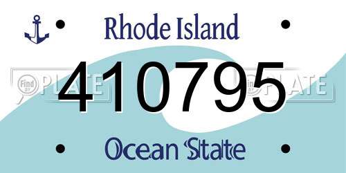 410795 Rhode Island License Plate