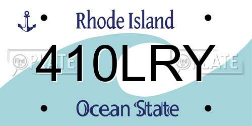 410LRY Rhode Island License Plate