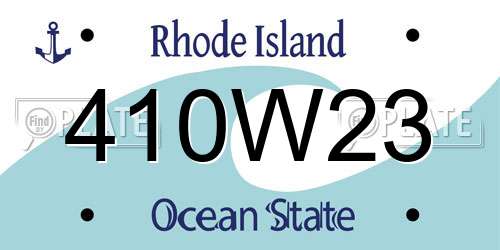 410W23 Rhode Island License Plate
