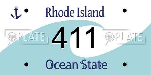 411 Rhode Island License Plate