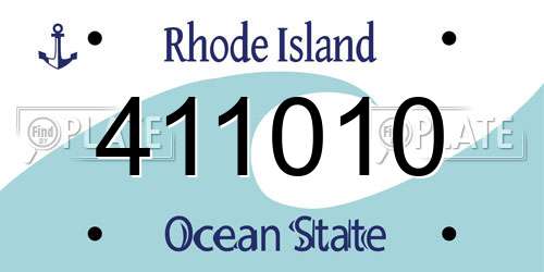 411010 Rhode Island License Plate