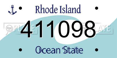 411098 Rhode Island License Plate