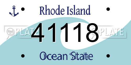 41118 Rhode Island License Plate
