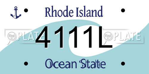 4111L Rhode Island License Plate