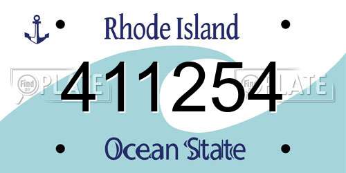 411254 Rhode Island License Plate