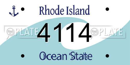 4114 Rhode Island License Plate