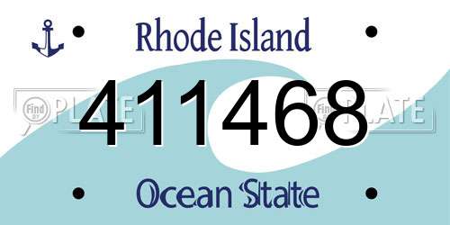 411468 Rhode Island License Plate