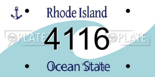 4116 Rhode Island License Plate