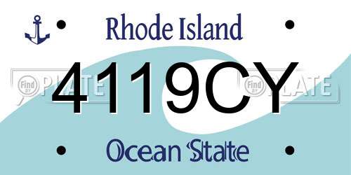 4119CY Rhode Island License Plate
