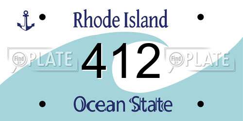 412 Rhode Island License Plate