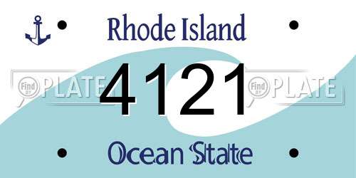 4121 Rhode Island License Plate