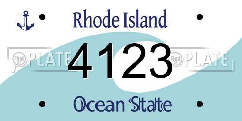 4123 Rhode Island License Plate