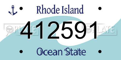 412591 Rhode Island License Plate