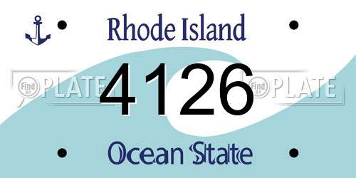 4126 Rhode Island License Plate