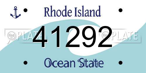41292 Rhode Island License Plate