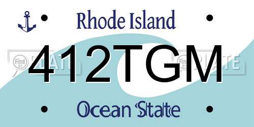 412TGM Rhode Island License Plate