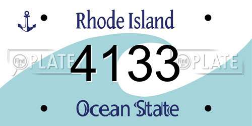 4133 Rhode Island License Plate