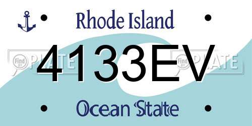 4133EV Rhode Island License Plate