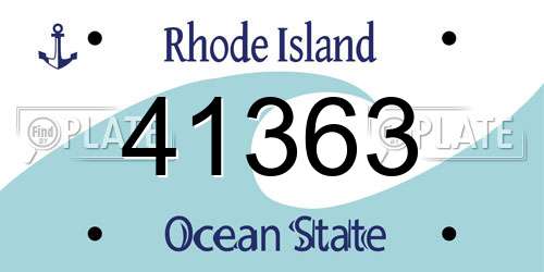41363 Rhode Island License Plate