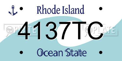 4137TC Rhode Island License Plate