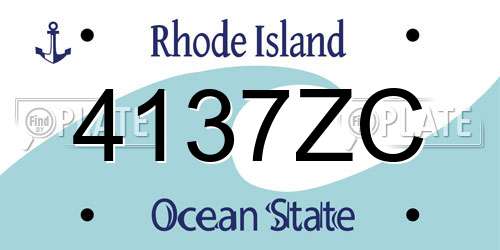 4137ZC Rhode Island License Plate