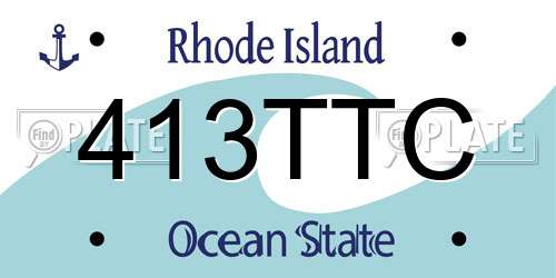 413TTC Rhode Island License Plate