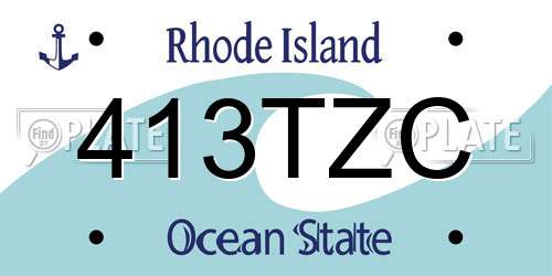 413TZC Rhode Island License Plate