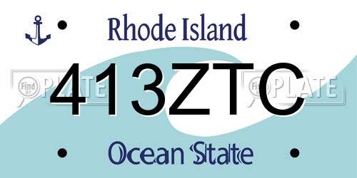 413ZTC Rhode Island License Plate