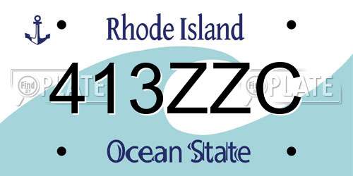 413ZZC Rhode Island License Plate