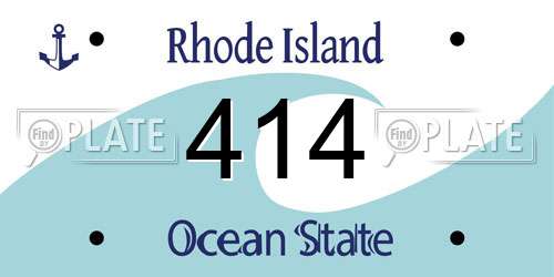 414 Rhode Island License Plate
