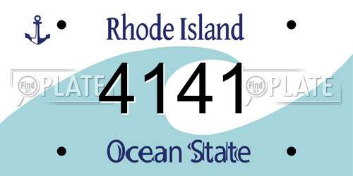 4141 Rhode Island License Plate