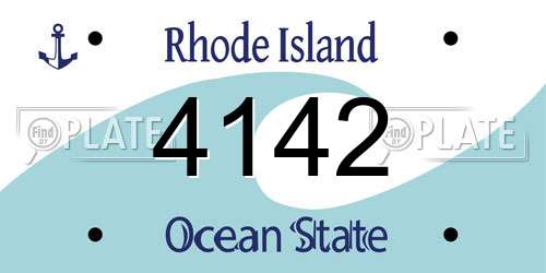 4142 Rhode Island License Plate