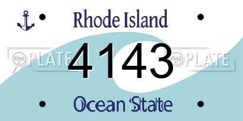 4143 Rhode Island License Plate
