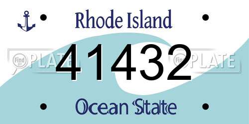 41432 Rhode Island License Plate